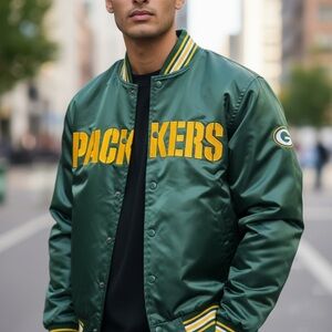 NFL Packers Green and Yellow Bomber Jacket